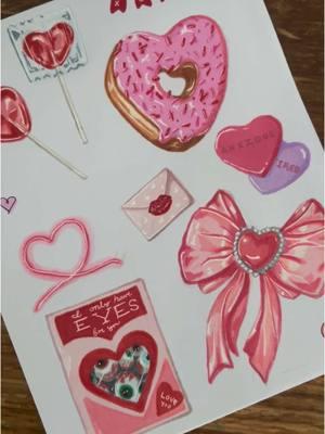 Now I want all these as stickers #stickers #valentinesdayideas #markerart #markerdrawing #pinkcolor #stickersheet #artfyp 