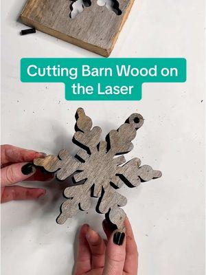 Cutting barn wood snowflakes on my Thunder Nova 51/100w. I cut several of these for the holidays and they didn’t all cut with one pass but I was pretty impressed regardless. This is not something I was able to do with my first laser. #lasercutting #thunderlaser #co2laser  #lasermachine #woodtok #woodworking #barnwood #reclaimedwood #rustichomedecor #creatorsearchinsights 