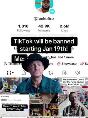 What am I suppose to kill time with now? Goodbye 43k follower’s! #tiktok #banned #funko #funkotok 