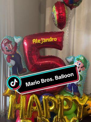 Mario Bros. Balloon Arrangement  #sanantoniotx #balloonarrangement #balloons #globos #cumpleaños #birthday #arreglodeglobos #DIY #fyp #creatorsearchinsights #mariobros #luigi #mario #5thbirthday #bday #qualatex #anagram