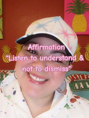 "Listen to Understand and not to dismiss" #affirmations #goodmorning #goodafternoon #mondayvibes #intentions #manifestation #justbreathe #listentounderstandandnotdismiss #youarenotalone #inittogether  #pineapplepeace🍍✌️#crystalchats  #pineapplepeacemovement  #lesbiansoftiktok #fluidlove #domfem #authenticlesbian   #mentalhealthadvocate  #mentalhealthmonday #motivationmonday 