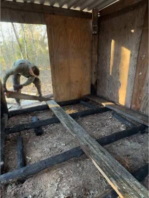 The snow storm came… But left us with sleet and rain. I decided to go ahead and finish the Cabin by Installing quick floors and insulating the walls with wool blankets. We will stay and keep supplies in this cabin while we work on the Massive log cabin! #cabin #Outdoors #cabinlife #rdr2 #bushcraft #handtools #countrytactical #crosscutsaw #survival #camping 