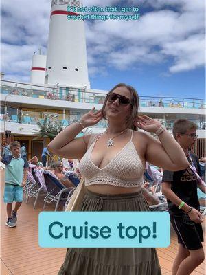 I love fitting in little projects like this #crochet #crochettop #crochetproject #crochetinspo #cruise 