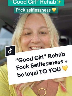 F#CK being a “Good Girl” who alwayssss puts other’s comfort over their own 💛 F#CK being a “Good Girl” who suffers in silence to keep that person from getting mad 💛 F#CK being a “Good Girl” who sets herself on FIRE to keep others warm, as a way of life.  Occasionally, yes. As a way of life…no 💛 F#CK being a “Good Girl” who is so selfless…she has no freaking idea who she is 💛 F#CK being a “Good Girl” who feels like a BURDEN if she has any emotions, any needs, any struggles 💛  Your “Good Girl” Rehab today is about how you get to be loyal TO YOU. To what feels good FOR YOU. TO what YOU need. TO what YOU want. Even if that person doesn’t like it. Even if they get mad. Even if they’re disappointed. Even if they disagree. Your loyalty is TO YOURSELF 💛 I see you, Recovering “Good Girl” 💛✨  Does this feel like a shocking revelation for you? Tell me ⬇️⬇️ Follow me for more “Good Girl” Reh@b for your Inner Child AND your kids #recoveringgoodgirl  #goodgirlrehab #maggiewithperspectacles #recoveringgoodgirl #camplovable