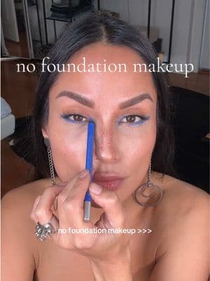 No foundation makeup <3 #nofoundationmakeup #nofoundationlook #blueeyeliner 