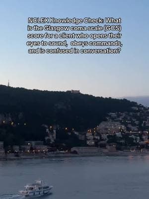 NCLEX Knowledge Check: What is the Glasgow coma scale (GCS) score for a client who opens their eyes to sound,  obeys commands, and is confused in conversation? ✅ CORRECT ANSWER: 13 #nclex #nclex101 #nclexpractice #nclexexam #nclexprep 