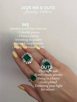 These are actually so me. 🫶✨🥲 comment a 2025 in & out of yours below!!! Genuinely curious 🤓 #2025inspo #2025jewelrytrends #jewelrytiktok #jewelrytrends #insandouts2025 #insandouts #finejewelry #dallasjeweler #dallasjewelry 