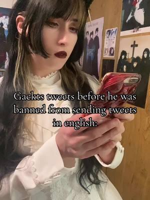 Always tweeting the most down bad tweets I swear • #gackt#malicemizer#jrock#vkei#visualkei#egl#jfashion#shirololita#gothiclolita 