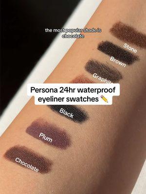 📣 The Persona 24hr waterproof eyeliners are on SALE, so let’s swatch all 7 shades! ✨ Choose from creamy mattes to stunning shimmers to find your perfect match. ✏️ Pro tip: Keep them sharp for the perfect application every time! Our sharpener is available on TikTok Shop—grab it with your fave liner! 🖤 #ShopLunarNewYear #PersonaCosmetics #TikTokShop #BestEyeliner