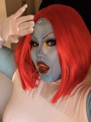 lol why is it when I decide to cosplay this app wants to go and get itself banned. whatever. follow me on Instagram or something. #mystique #mystiquecosplay #mystiquexmen #xmen #xmen97 #xmencosplay #marvel #marvelrivals #marvelcosplay #drag 