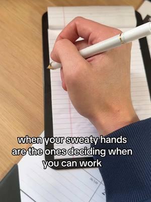 Working with your hands and having hyperhidrosis makes everything difficult, such as writing on paper, typing on keyboards, and shaking hands. Even when you are deep into your work, your hands are constantly telling you to stop and dry them off before you can continue.  If this happens to you, check out our page for help!  #hyperhidrosis #excessivesweating #sweat #hyperhidrosiscommunity 