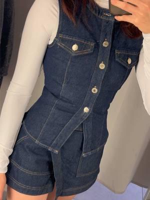 Obsessed with this set, Top in XS and skort size 2 🛍️✨ #HM #fyp #shopping #denimset 