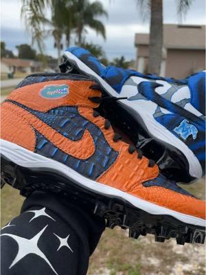 Custom 1 of 1 cleats for Florida Gators Cam Jackson 🐊x🐯 #customcleats #football #nfl #cleats #CollegeFootball #floridagators 