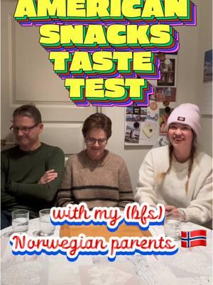 American snacks taste test with my bfs Norwegian parents pt.1 ! felt so mean making them try some of these things 😭🇳🇴🇺🇸🍿 #americansnacks #tastetest #americansnackstastetest #norwegian #norsk #norge #norwegianculture #americanculture #usaculture #usa #longdistancerelationship #multicultural #multiculturalfamily #multiculturalcouple @Sti 