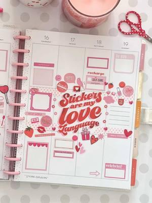 Happy National Sticker Day!  You can watch my process over on YouTube! 💕 #stickers #nationalstickerday #planner #stickerbooks #happyplanner #bighappyplanner 