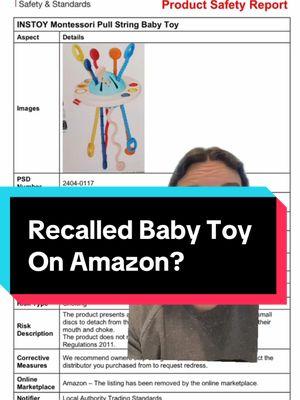 Although this toy was recalled in the UK for being a choking hazard, nearly identical toys are still being sold on Amazon in the US today.  Does that mean they are safe?  Probably not. These are all being sold by sellers based outside of the US and are bypassing the US product compliance, despite being sold on a US website.  Product reviews for several of these mention incidents of choking. Always report safety issues you experience to saferproducts.gov  #greenscreen #amazon #toys #momtok #choking #chokinghazard #lead #cadmium #phthalates #cpsia #productsafety #thirdpartysellers #amazonsafety #parenting #babytoys 