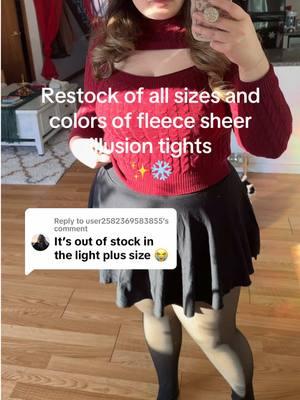 Replying to @user2582369583855 ✨❄️ #fleecelinedtights #fleeceleggings #plussizetights #midsizefashion #midsizetiktok #wintertights 