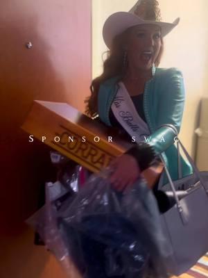 Behind the scenes of the girls  receiving items given to them by our lovely sponsors. #ipra #rodeo #rodeoqueen #pageantweek #sponsors #westernfashion #swag 