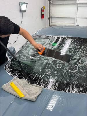 Windshield protection film going down on the 911 ST. Say goodbye to nasty rock chips from daily driving or even track use  #windshieldprotectionfilm #cardetailing #911ST 