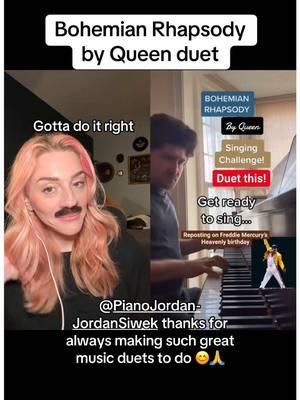 #duet with @PianoJordan - Jordan Siwek #bohemianrhapsody I love singing, queen and making people smile #singing #queen #musicduet #ilovesinging 