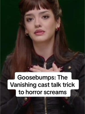 Replying to @Kristen Maldonado | TV & Film The cast of #GoosebumpsTheVanishing share the secret behind a good horror scream. #galilealasalvia #stonyblyden #francescanoel #anaortiz #elijahmcooper #goosebumpsseries #goosebumpsbooks #horrorscream #horrortok #interview