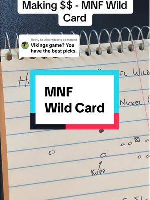 Replying to @Alex white MNF Wild Card #sportsbetting #nflbets #nflbetting #betstoday #NFLPlayoffs #nflwildcard 