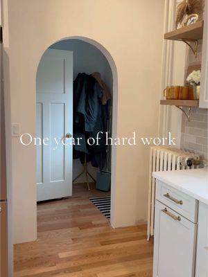 One year of hard work on this project - this is my 3rd renovation I’ve shared with this app & I am going to miss this community:( #tiktokban #archeddoorway #oldhomerenovation #josephkaneconstruction #restoringoldhomes #newjerseycontractors #newkitchen #newjerseyconstruction 