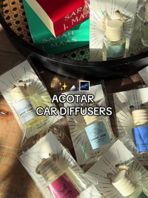 For when you want to bring the magic of ACOTAR into your car, car diffusers are made from glass jars with 100% fragrance oil! Available now! . . #cardiffusers #acourtofthornsandroses #acotar #acotartok #acourtofmistandfury #sarahjmaas 