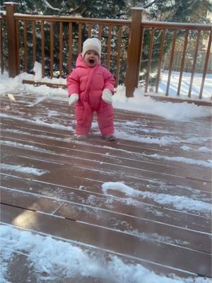 Zae Zae’s first true experience in the snow! She is so dang cute I can’t handle it 😍🩷 #winterwonderland #babysfirstsnow #toddlersoftiktok #toddlermom #mnwinters 