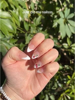 🍒🥖  #nail #nails #justgotnewnails #fyp #frenchtipnails #cherry 