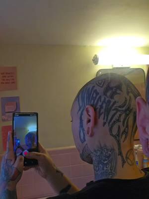 day 2. omg my head hurts and I'm so tired #scalptattoo #headtattoo 