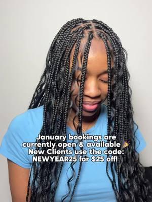 January books are currently open 🎀 Use Code: NEWYEAR25 for $25 off any hairstyle this month 💕  • • • Click the link to book your next appointment 📅  #houstonbraider #katybraider #braids #knotlessbraids #knotlessboxbraids #thighlengthbraids #kneelengthbraids #largeknotless #bohobraids #travelbraider #texasbraider #supportsmallbusiness #knotless #straightbackbraids #neatbraids #protectivestyles #dclstyles #explore #affordablebraids #cypressbraider #houstonhairstylist #htxbraider #htxbraids #straightbacks #stitchbraids #fauxlocs #knotlessbraids #quickweaves #protectivestyles #braids 