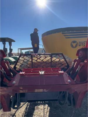 Mixing feed for the feedlot steers a little differently. #Feedlot #Cattle #Mixer #Tractor #Takeuchi #Hay #Corn #Ranch #Ranching #Keepranchin 