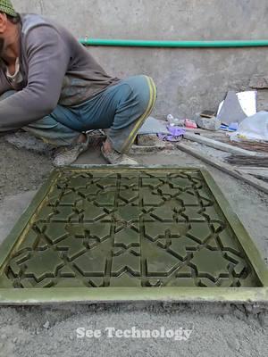 Making Wall Tiles Design | wall decoration ideas diy #DIY #shorts #satisfying  #diycrafts #skilledman #craftideas #cementart #artandcraft 