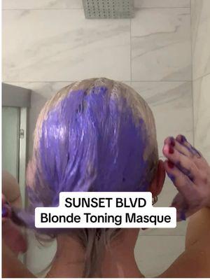 Tone is everything ✨ SUNSET BLVD Blonde Toning Masque is formulated specifically for blonde, gray, and white hair. It’s all you need to tone on your own. Thanks to its deep purple color it corrects, uninvited, dull, yellow hues, and prevents fading. #randco #hairtok #blondehair #blondes #purpleshampoo #hairmask #masking 