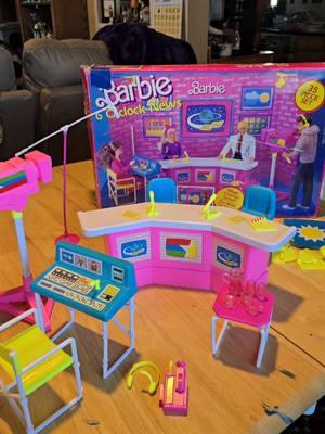 I would totally watch the news if the news if the color scheme was hot pink. #Barbie #barbiedoll #barbietiktok #vintagebarbie #80s #80stoys #80snostalgia #barbieplayset #80sbarbie #genx #xennial #genxcrew #facebookmarketplace #barbiecollection 