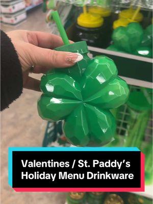 Valentine’s turned St. Paddy’s so quickly. Shop with me for holiday menu drinkware ❤️☘️ @Dollar Tree @Marshalls #ValentinesDay #galentinesday  #stpatricksday #stpaddysday 