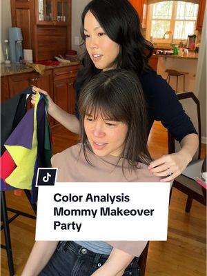 This is your sign to throw a color draping party for your mom friends! Between busy schedules and keeping up with the kids, it’s easy to forget about self-care. A color draping party is the perfect way to reconnect, socialize, and rediscover your glow. Remember: we all deserve time to recharge and feel beautiful! #coloranalysis #mommymakeover #MomsofTikTok #momlife #momtok #undertone #autumn #winter #spring #Summer