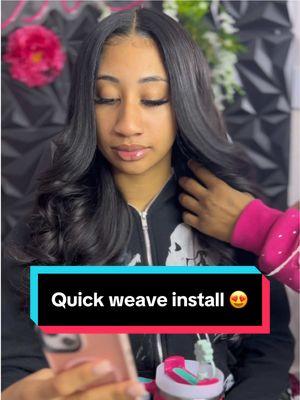 Her hair matched the weave 😍😍😍 I love this style! It gives soft woman ✂️ #atlantahairstylist #hairstylisttok #quickweavetutorial #atlantahairstylist 