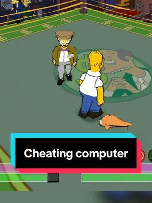 Dont ever hesitate to blame the computer when youre losing. Even if youre playinf pvp #retrogaming #nostalgicgaming  simpsons wrestling. Simpsons video game