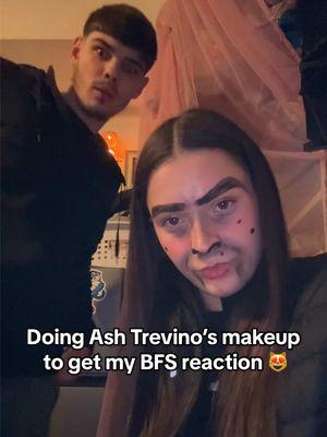 I didn’t have lashes 🥲 #tiktoktrend #couplecomedy #couple #foryoupage #trend #couplestiktok #couplegoals #foryou #fyp #relationshipgoals #prank #prankwars #pranks #diditsmell #ashtrevino #ash #prankvideo #harmlessprank #makeup #uglymakeup 