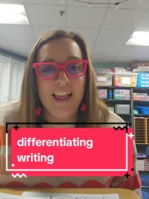 differentiating writing.  writing is a HUGE cognitive load for students; especially young students. you can differentiate to lighten that load and still have high expectations.  what are some other ways to differentiate?? #writingtips #writingteacher #writingcurriculum #elementaryteacher 