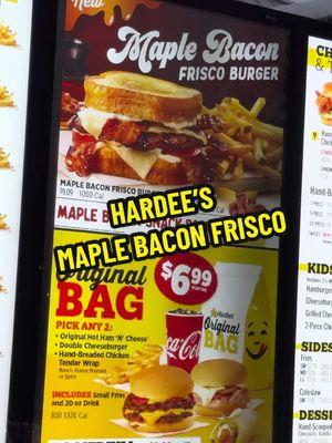 We stopped at @Hardee’s for some lunch and I noticed that they had a new Maple Bacon Frisco, and Maple Biscuits, and I immediately knew what I was ordering! What’s your go to Hardee’s order?! #snackgod #hardees #maplebacon #friscoburger #maple #bacon #foodreview #snackhomies 