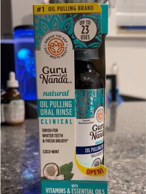 Say goodbye to bad breath and hello to a fresh, clean mouth with our all-natural oil pulling oral rinse. #GuruNanda #OilPulling #NaturalOralCare #CocomintMint #HealthyMouth #FreshBreath