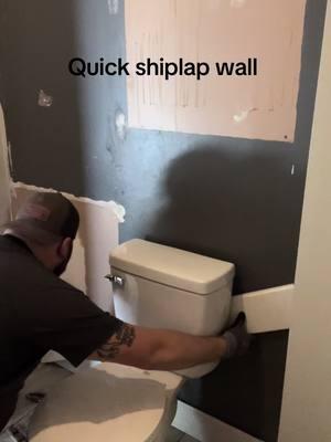 Accent wall in master bathroom #foryou #accentwall #homerepair #fyp #bathroommakeover #houseremodeling #shiplapwall #shiplap 