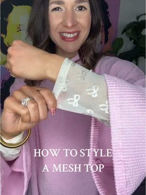 Style how to: mesh top! 🎀 #tiktokshopfinds #lemon8 #shopping #spotlightfinds #winterfashion #ValentinesDay #valentinesoutfit #modestfashion #casualoutfits #outfitinspo #outfit #meshtop #plussize #sizeinclusive #oversizedshirt 