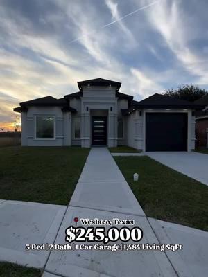 This Is What $245,000 Buys You In Weslaco, Texas! 3 Bed | 2 Bath | 1 Car Garage | 1,484 Living SqFt  Listed Price: $245,000 Listing by:  Luis Garcia Medina Real Estate Direct Message ‘’RGV” or Text (956) 225-3743 To Begin Your Home Buying Process And Find Your New Home In The Rio Grande Valley Metro Area✨ Visit our website to learn more www.navarealtygroup.co If your are interested in moving to South Texas and Surrounding Areas please click in the link in the bio to schedule a consultation with us!  Accuracy Of all information deemed reliable but not guaranteed and should be independently verified.  Shalom, God bless! Thank you all for watching today’s property tour. Be sure to check us out on YouTube for full length tours! 🎥 Daily reminder. Jesus Christ Loves You. He Offers forgiveness and redemption. He paid the ultimate price for sinners like you and me. Bible Verse Of The Day ✞ For the word of God is alive and active. Sharper than any double-edged sword, it penetrates even to dividing soul and spirit, joints and marrow; it judges the thoughts and attitudes of the heart. Hebrews 4:12 —— #mcallen #rgv #riogrande #956  #hometour #housetours #luxuryrealestate #newconstruction #newhome #newhouses #texashouses #builder #interior #interiorstyling #dreambuilders #luxurydecor #minimaldecor #reelsofinstagram #homegoals #housetours #housedecor #dreamhouse #customdecor #highceilings #texasdreamhomes