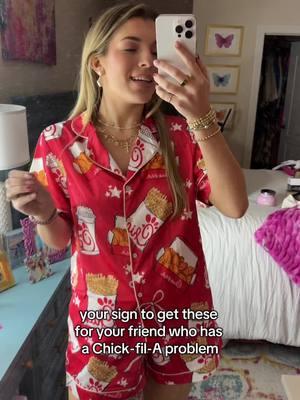 The best pajamas I have EVER GOTTEN  #chickfila #chickfilahacks #pajamas #pajamaset #chickfilasauce #chickennuggets #pjset #loungewear #funny