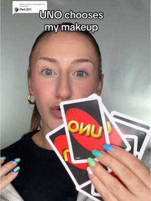 Replying to @mia_newberger15 PT.2 of UNO choosing my makeup routine #makeupchallenge #beautychallenge #unomakeupchallenge #makeuptutorial #makeupartist 