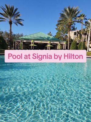 Loved the pool area at the Signia by Hilton located in the Bonnet Creek area of Dianey. where to stay in Orlando #orlandohotels #hotelpool #familyfriendlyhotel 